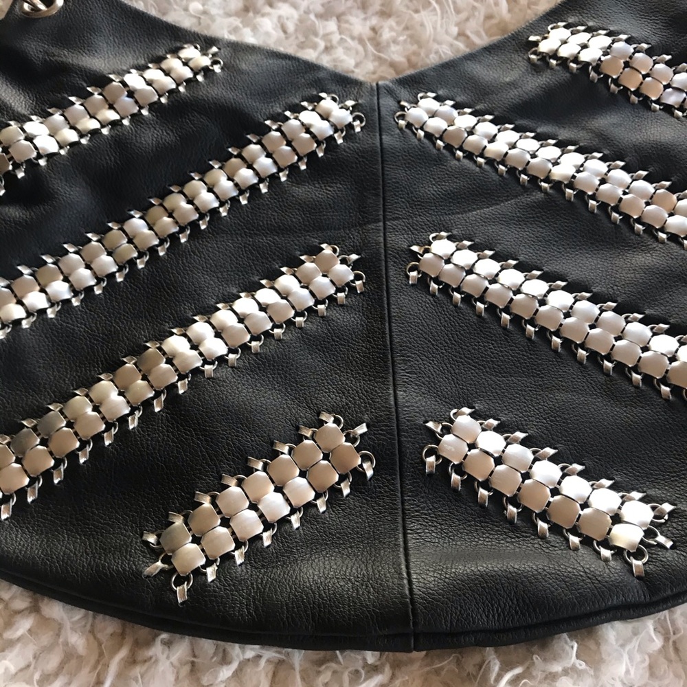 LARGE GENUINE BLACK LEATHER TOTE BAG - Picture 5 of 8